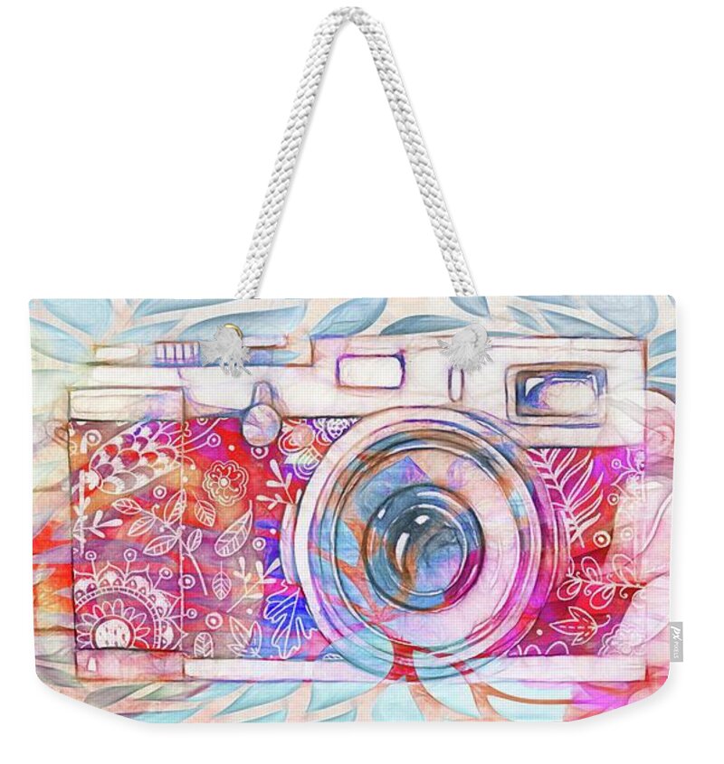Camera Weekender Tote Bag featuring the digital art The Camera - 02c8v2 by Variance Collections
