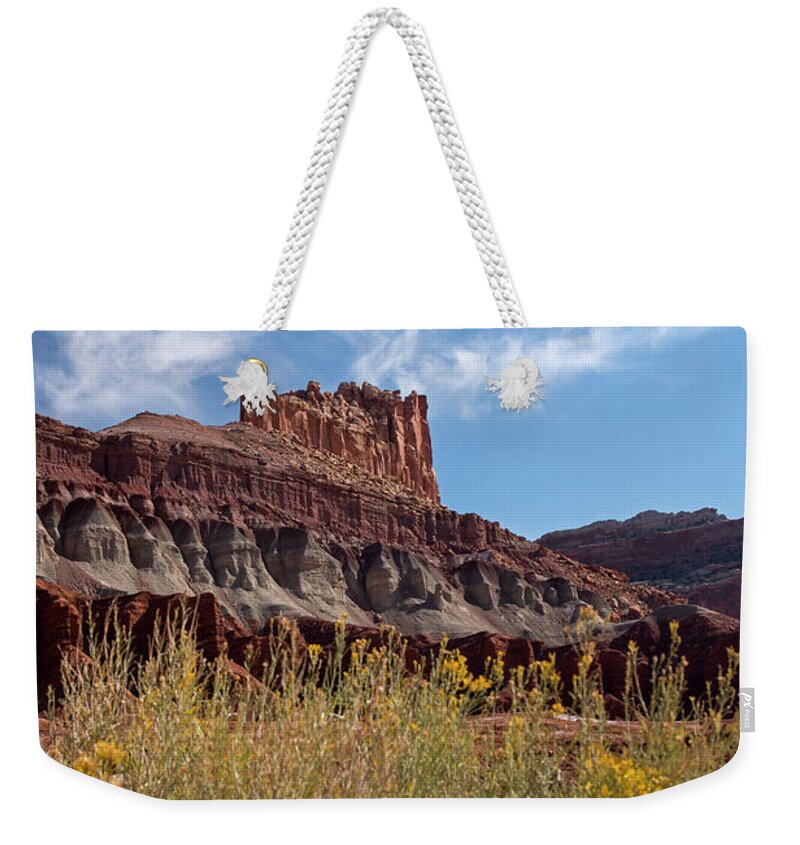 Castle Weekender Tote Bag featuring the photograph The Castle Capital Reef by Cindy Murphy - NightVisions