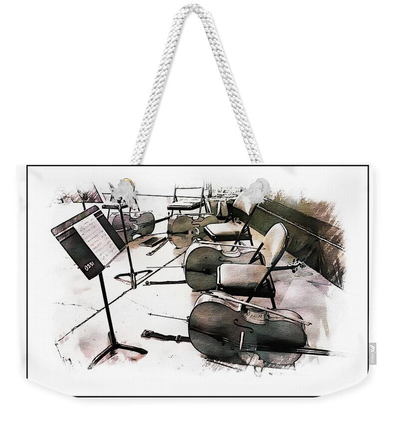 Cello Weekender Tote Bag featuring the photograph The Cello Section by Karen McKenzie McAdoo