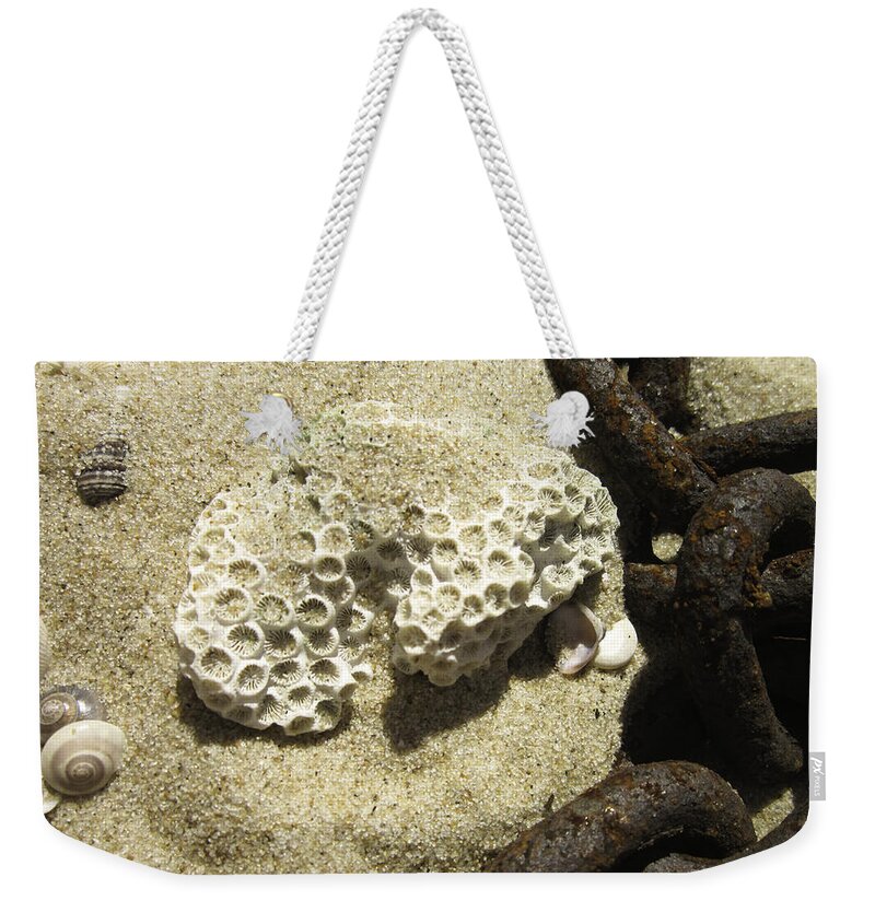 Chain Weekender Tote Bag featuring the photograph The Chain And The Fossil by Trish Tritz