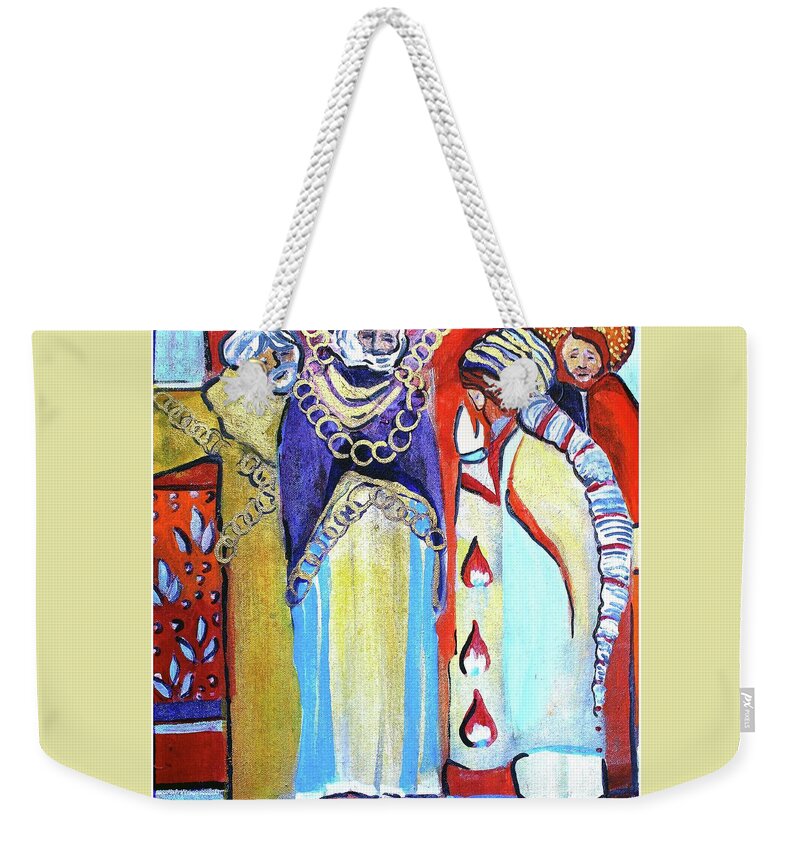 St. Paul Weekender Tote Bag featuring the painting The Chains that bind us to Christ by Mindy Newman