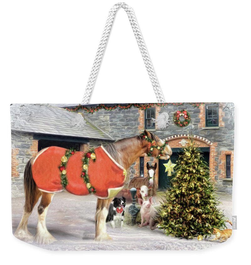 Clydesdale Weekender Tote Bag featuring the digital art The Christmas Star by Trudi Simmonds