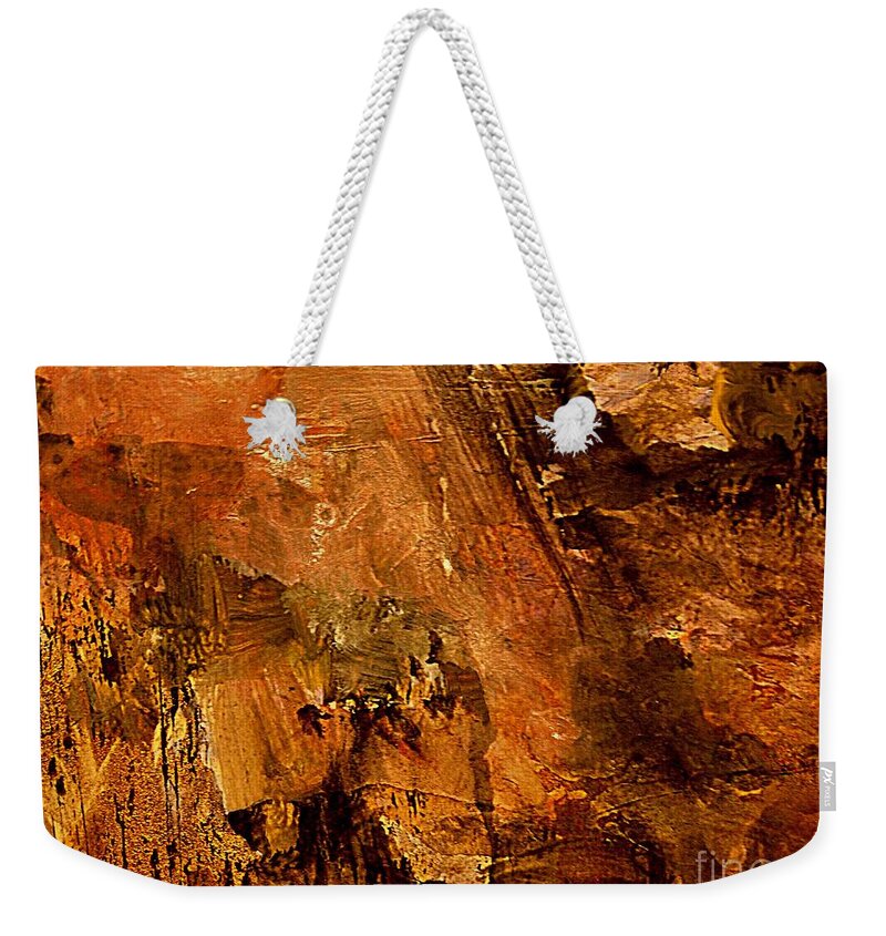 Abstract Mountain Painting In Gouache Weekender Tote Bag featuring the painting The Cliff Dwellers by Nancy Kane Chapman