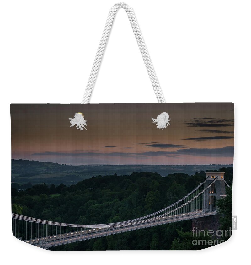 Clifton Suspension Bridge Weekender Tote Bag featuring the photograph The Clifton Suspension Bridge, Bristol England by Perry Rodriguez