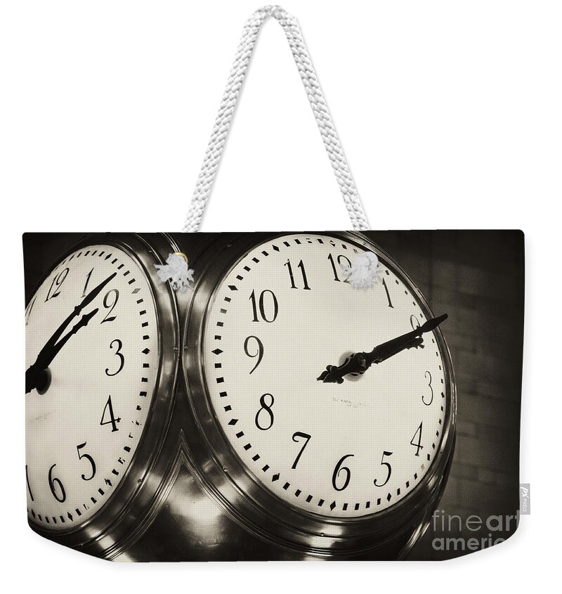 Grand Central Station Weekender Tote Bag featuring the photograph The Clock at Grand Central by Regina Geoghan