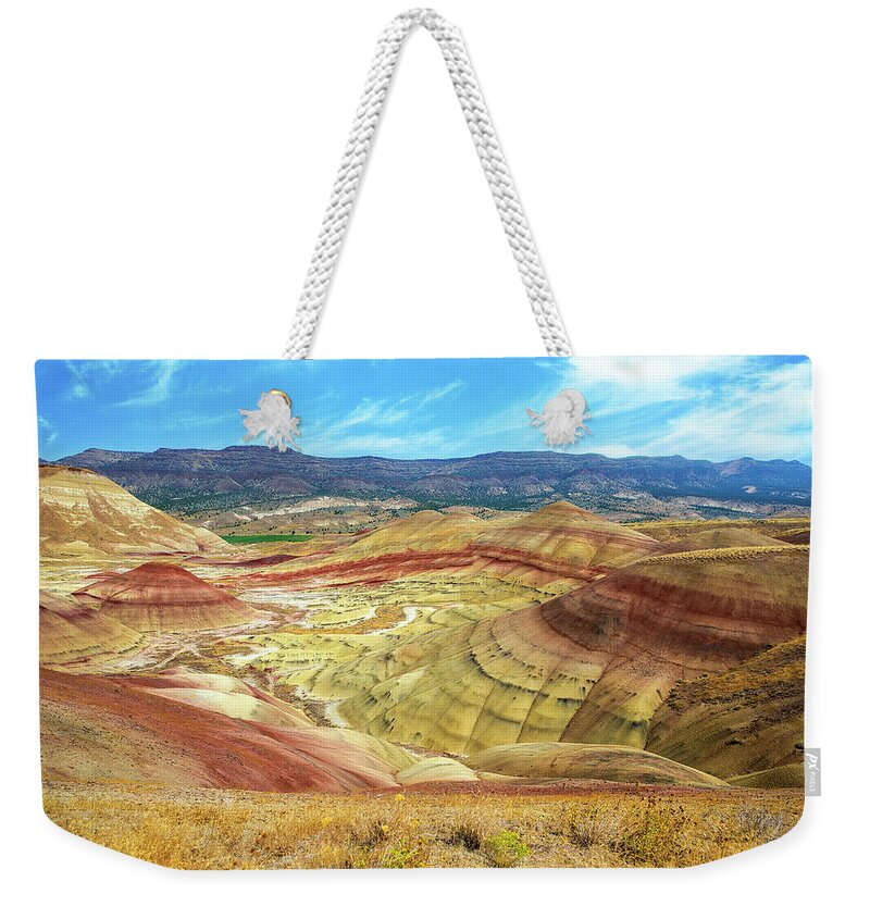Painted Hills Weekender Tote Bag featuring the photograph The Colorful Painted Hills in Eastern Oregon by David Gn