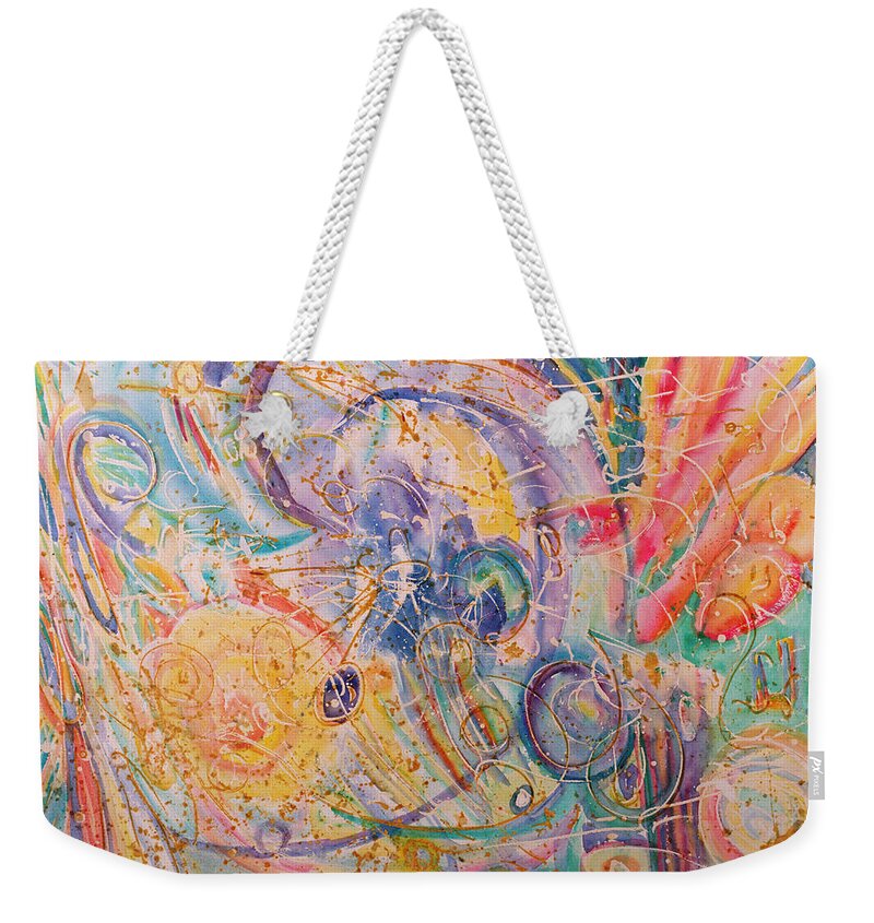 Abstract Watercolor Weekender Tote Bag featuring the painting The Colors of Sound by Studio Tolere