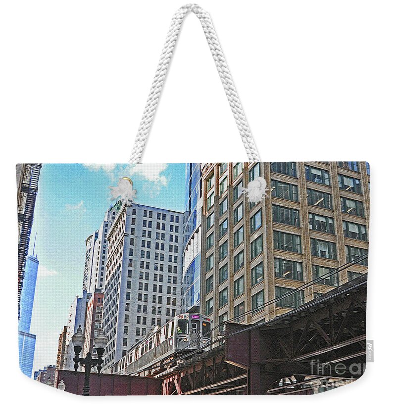 Chicago Weekender Tote Bag featuring the photograph The Commute Home by Lydia Holly