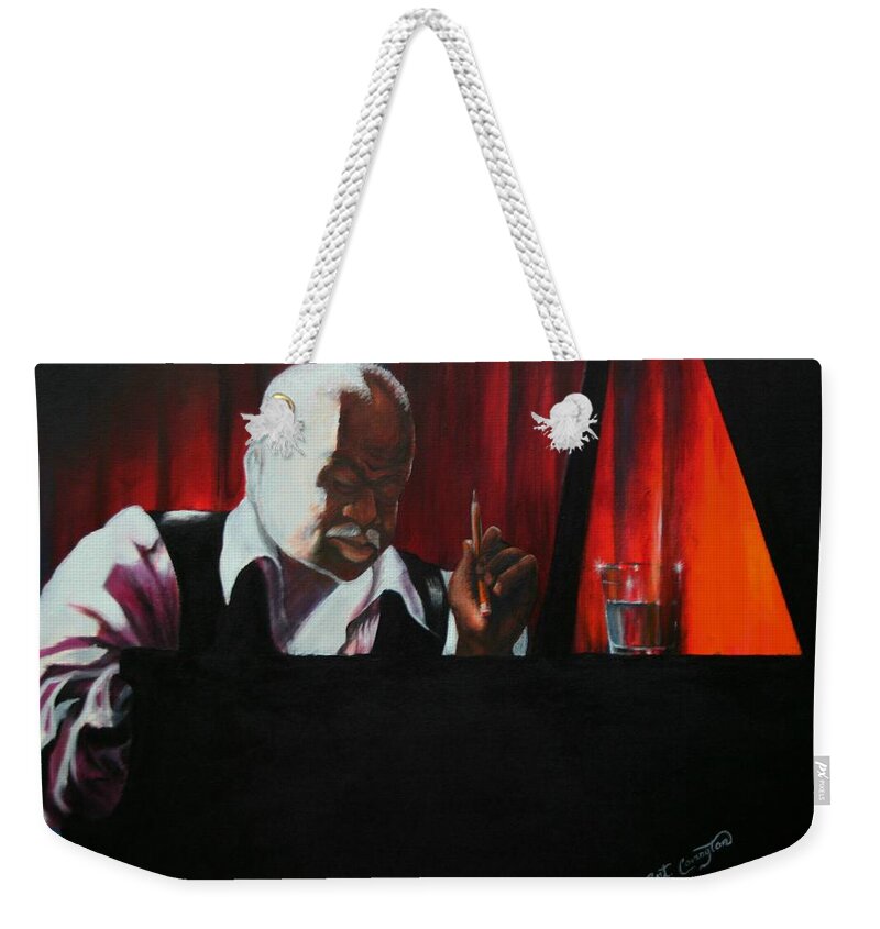 Jazz Musician Weekender Tote Bag featuring the painting The Composer by Arthur Covington