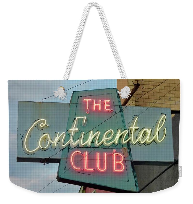 The Continental Club Weekender Tote Bag featuring the photograph The Continental Club by Gia Marie Houck
