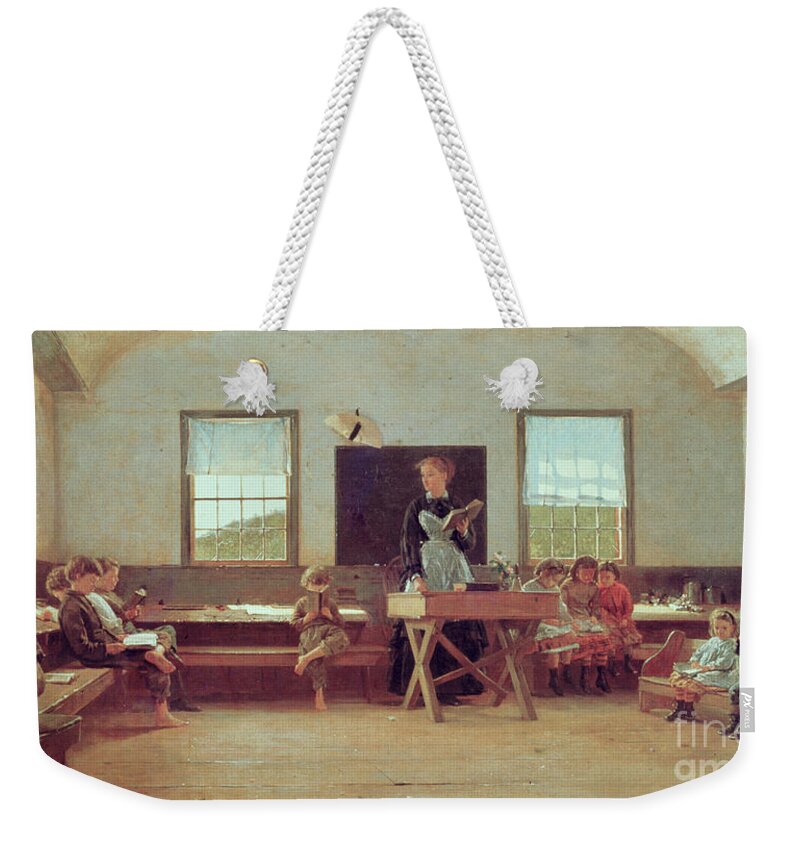The Country School Weekender Tote Bag featuring the painting The Country School by Winslow Homer