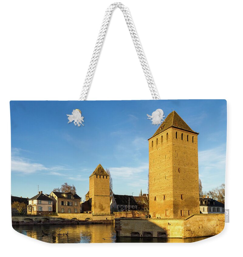 Cityscape Weekender Tote Bag featuring the photograph The Covered Bridges - 2 - Strasbourg - France by Paul MAURICE