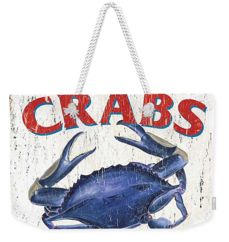 Crab Weekender Tote Bag featuring the painting The Crab Shack by Debbie DeWitt