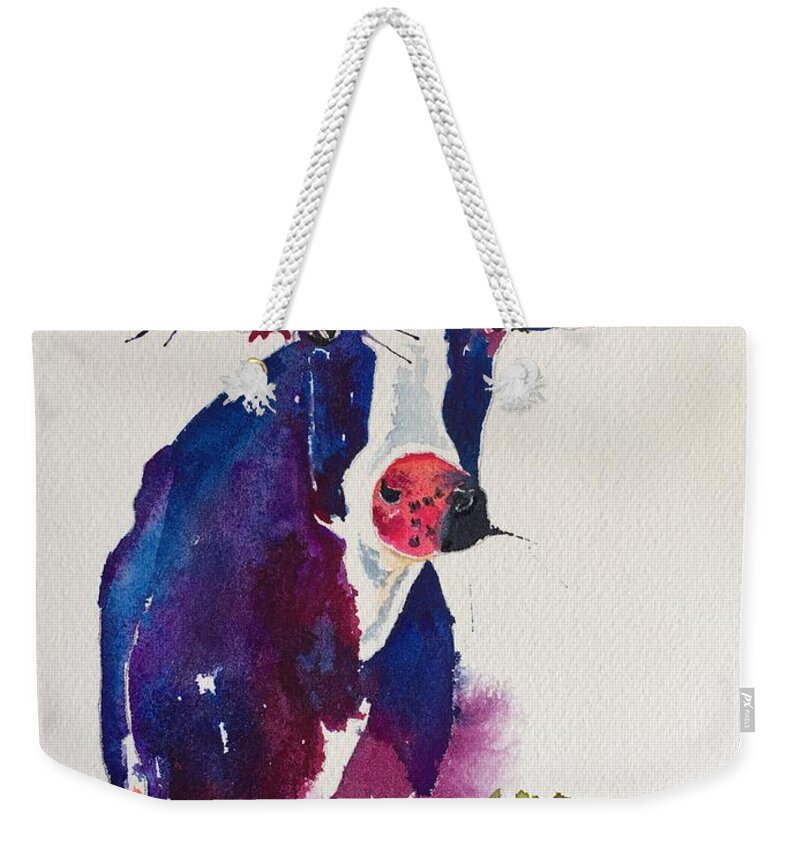 Farm Weekender Tote Bag featuring the painting The Dairy Queen by Bonny Butler