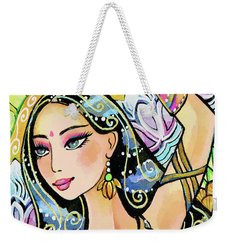 Belly Dancer Weekender Tote Bag featuring the painting The Dance of Daksha by Eva Campbell