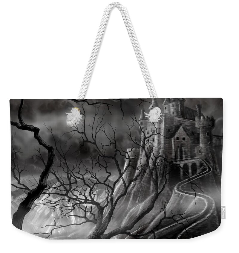 Castle Weekender Tote Bag featuring the painting The Dark Castle by James Hill