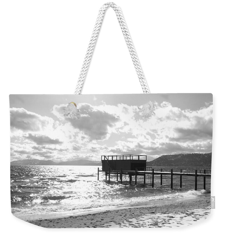 South Lake Tahoe Weekender Tote Bag featuring the photograph The Dock in Tahoe by Kristy Urain
