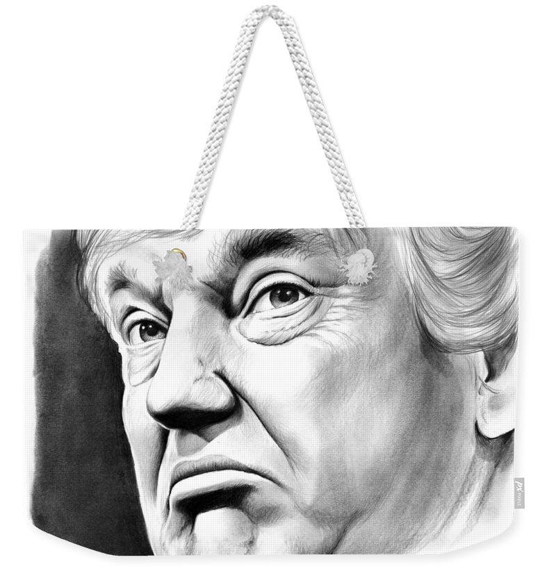 Trump Weekender Tote Bag featuring the drawing The Donald by Greg Joens