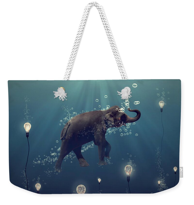 Elephant Weekender Tote Bag featuring the photograph The dreamer by Martine Roch
