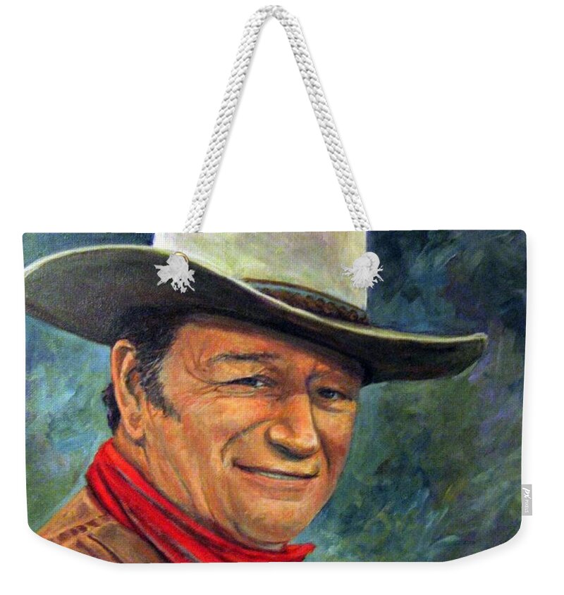 People Weekender Tote Bag featuring the painting The Duke by Donna Tucker