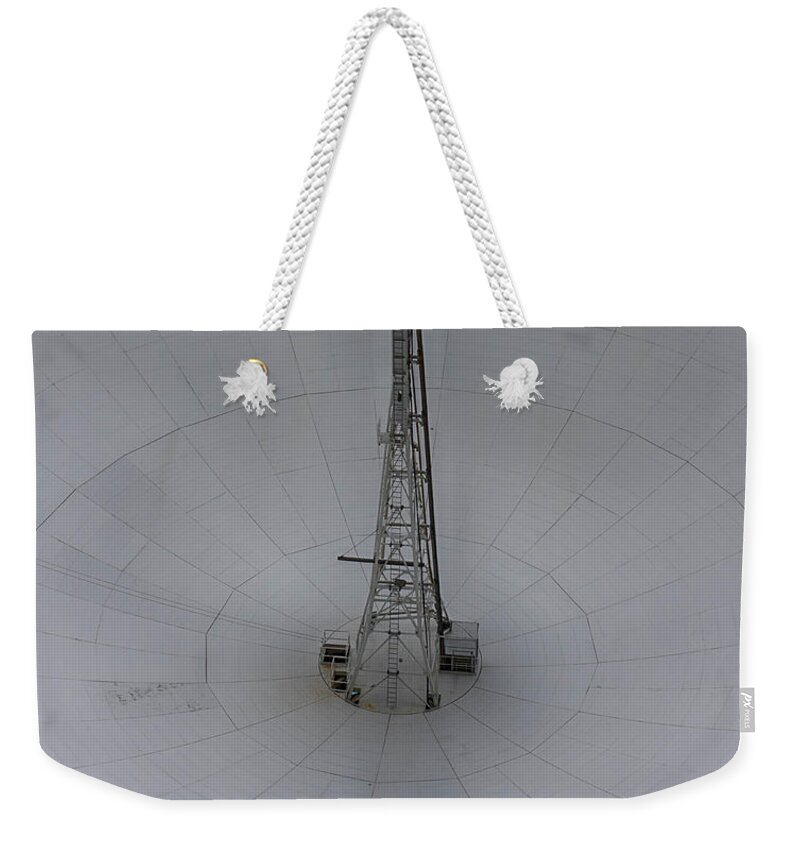 Jodrell Bank Weekender Tote Bag featuring the photograph The Ear of the Telescope by Leah Palmer