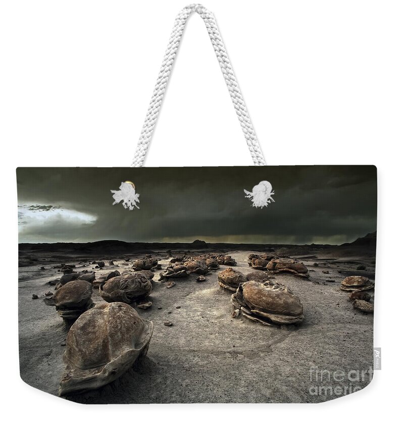 American Southwest Weekender Tote Bag featuring the photograph The Egg Factory - Bisti Badlands by Keith Kapple