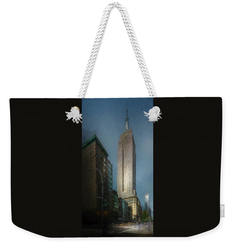Manhattan Weekender Tote Bag featuring the photograph The Empire State by Marvin Spates