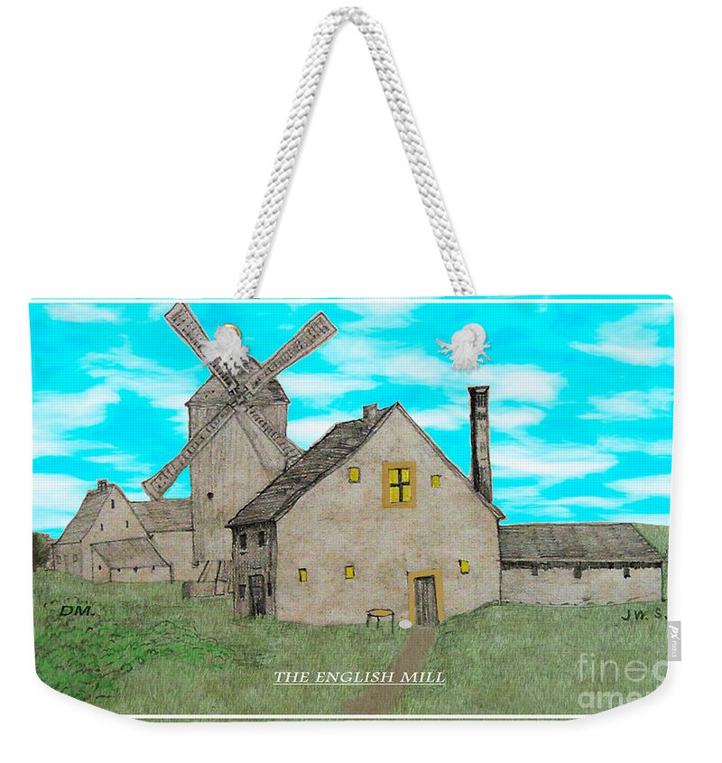 James Wharton Restoration Weekender Tote Bag featuring the digital art The English Mill V6 by Donna L Munro