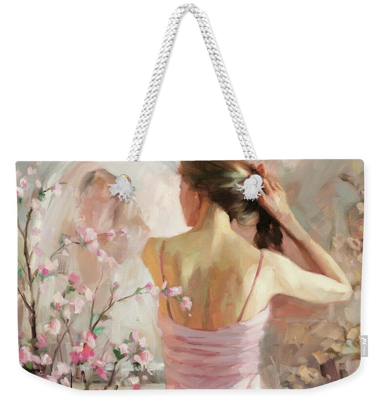 Woman Weekender Tote Bag featuring the painting The Evening Ahead by Steve Henderson