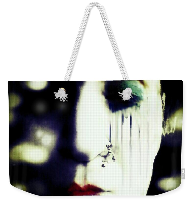 Face Weekender Tote Bag featuring the digital art The Eye of The Beholder by Delight Worthyn