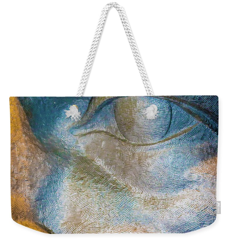 Eye Weekender Tote Bag featuring the photograph The face is a picture of the mind with the eyes as its interpreter. Cicero by Susie Weaver