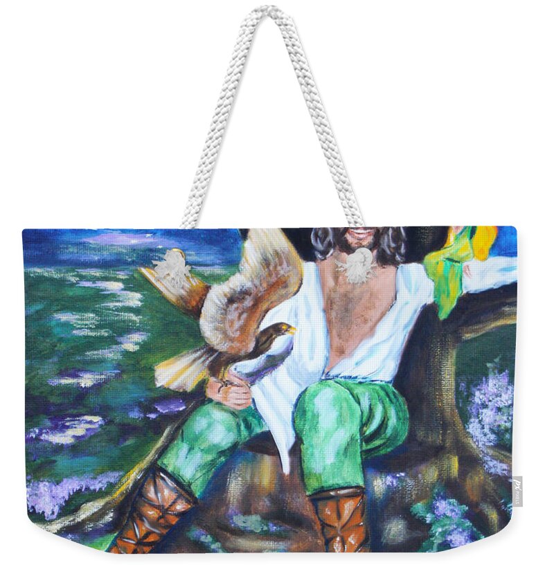 Faery Weekender Tote Bag featuring the painting The Faery King by Diana Haronis