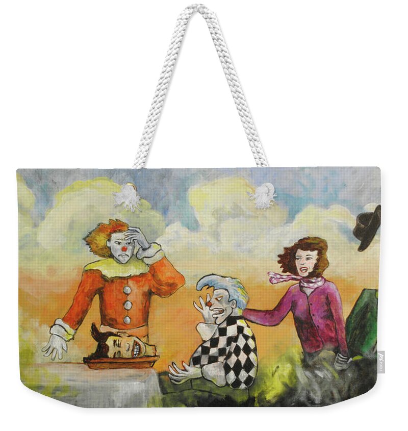 Nightmares Weekender Tote Bag featuring the painting The Final Separation by Patricia Arroyo