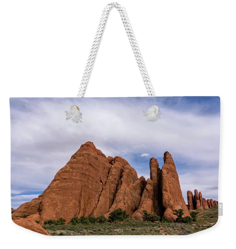 Arches National Park Weekender Tote Bag featuring the photograph The Fins by Steve L'Italien