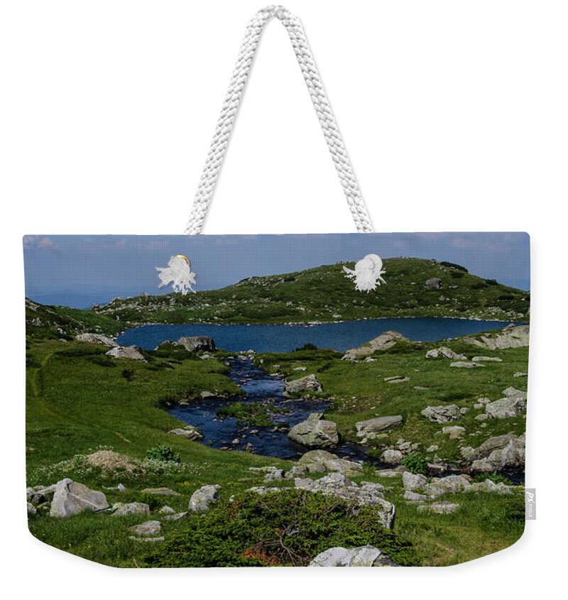 Mountain View Weekender Tote Bag featuring the photograph The Fish Lake-Rila Lakes by Steve Somerville