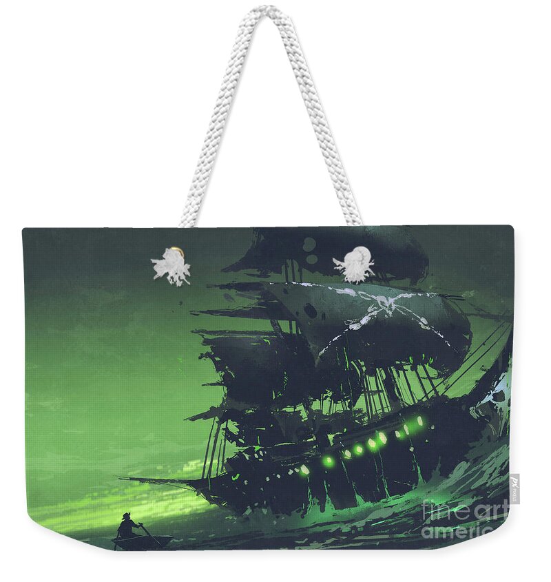Illustration Weekender Tote Bag featuring the painting The Flying Dutchman by Tithi Luadthong