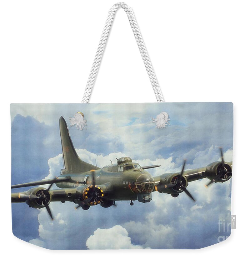 B17 Weekender Tote Bag featuring the digital art The Flying Fortress by Airpower Art