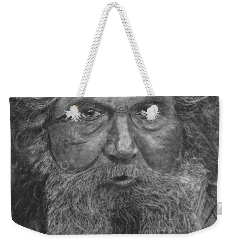 Man Weekender Tote Bag featuring the drawing The Folk Singer by Quwatha Valentine