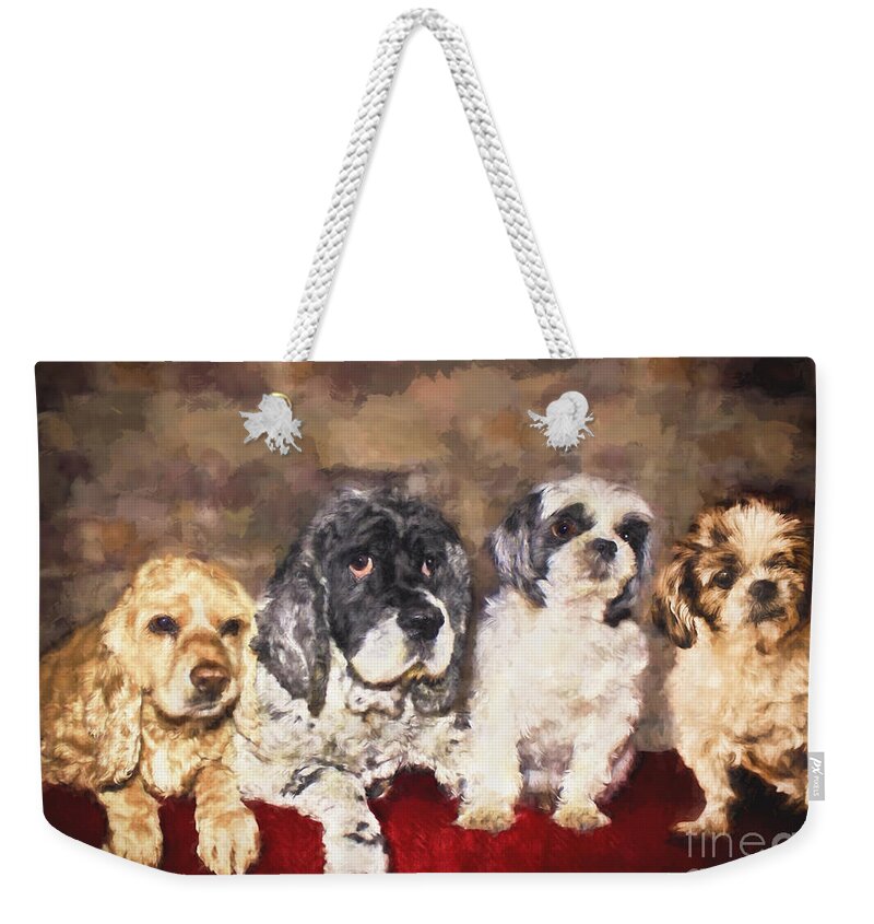 Cute Weekender Tote Bag featuring the painting The Four Amigos by Janice Pariza