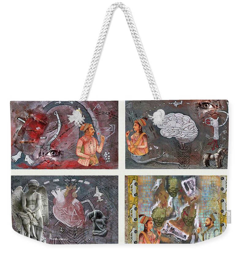 The Four Weekender Tote Bag featuring the digital art The Four by Arindam Chakraborty