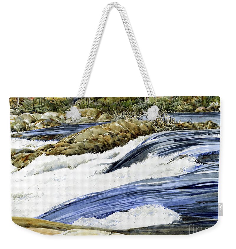 Water Weekender Tote Bag featuring the painting The French River by William Band