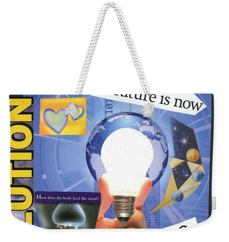 Collage Art Weekender Tote Bag featuring the mixed media The Future is Now by Susan Schanerman