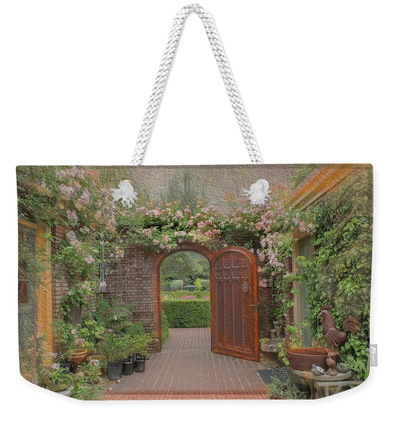 Filoli Weekender Tote Bag featuring the photograph The Garden door by Patricia Dennis