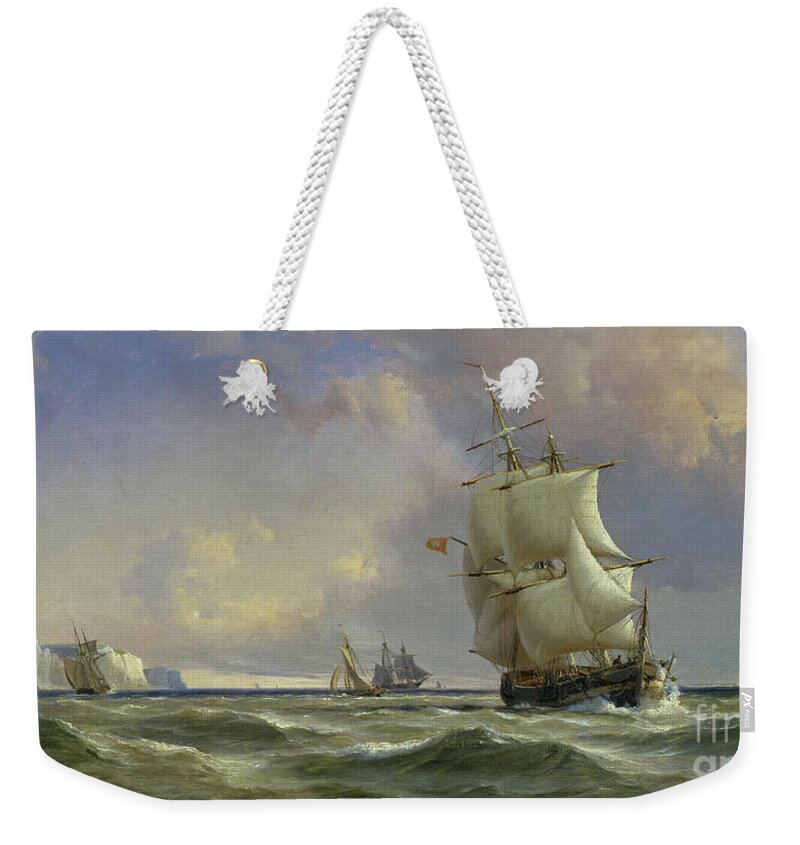 The Weekender Tote Bag featuring the painting The Gathering Storm by Anton Melbye