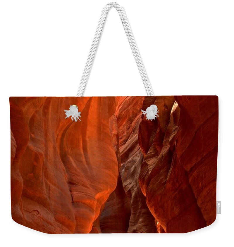 Slot Canyon Weekender Tote Bag featuring the photograph The Giant Room by Adam Jewell