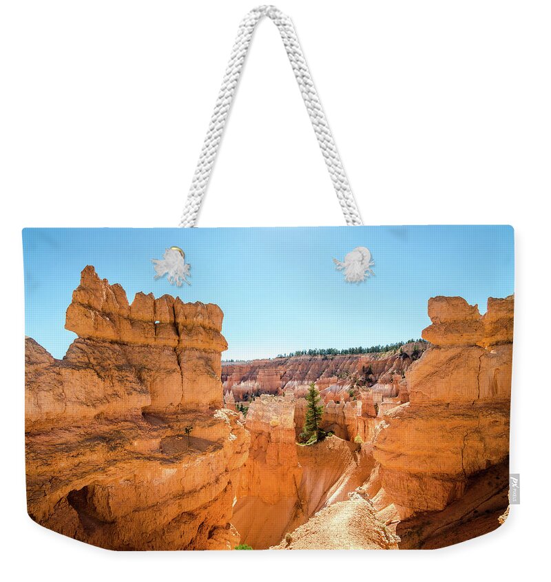 Landscape Weekender Tote Bag featuring the photograph The Glowing Canyon by Margaret Pitcher