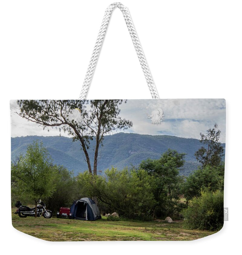 Motorbike Weekender Tote Bag featuring the photograph The Good Life by Linda Lees