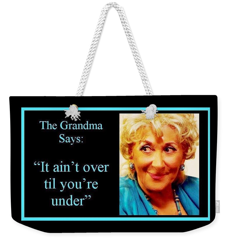  Weekender Tote Bag featuring the painting The Grandma over and under by Jordana Sands