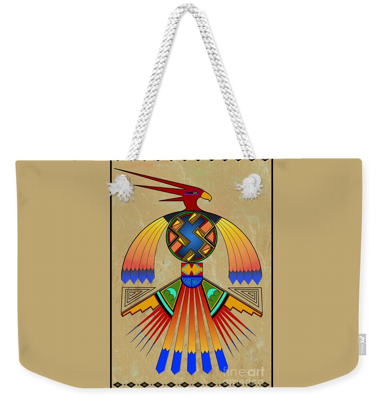 Southwest Weekender Tote Bag featuring the digital art The Great Bird Spirit by Tim Hightower