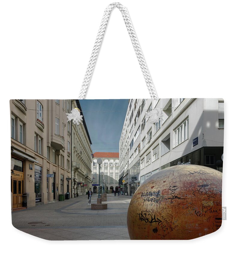 Zagreb Weekender Tote Bag featuring the photograph The Grounded Sun Zagreb by Steven Richman